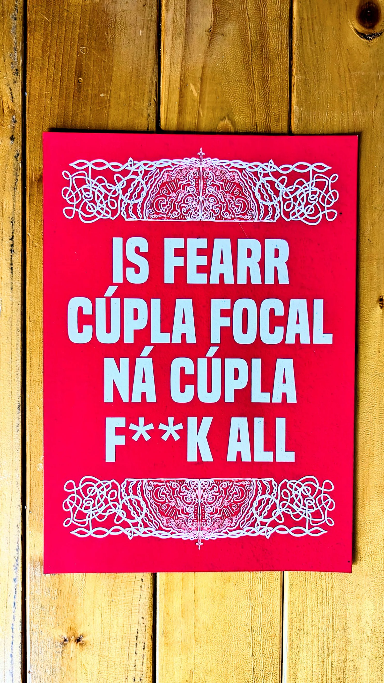 Original Irish language artwork by Tuathan, Belfast-based artist