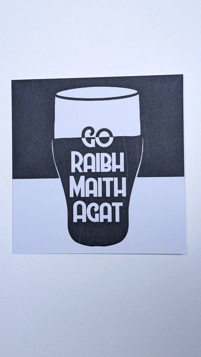 Irish language thank you greeting card by Tuathan