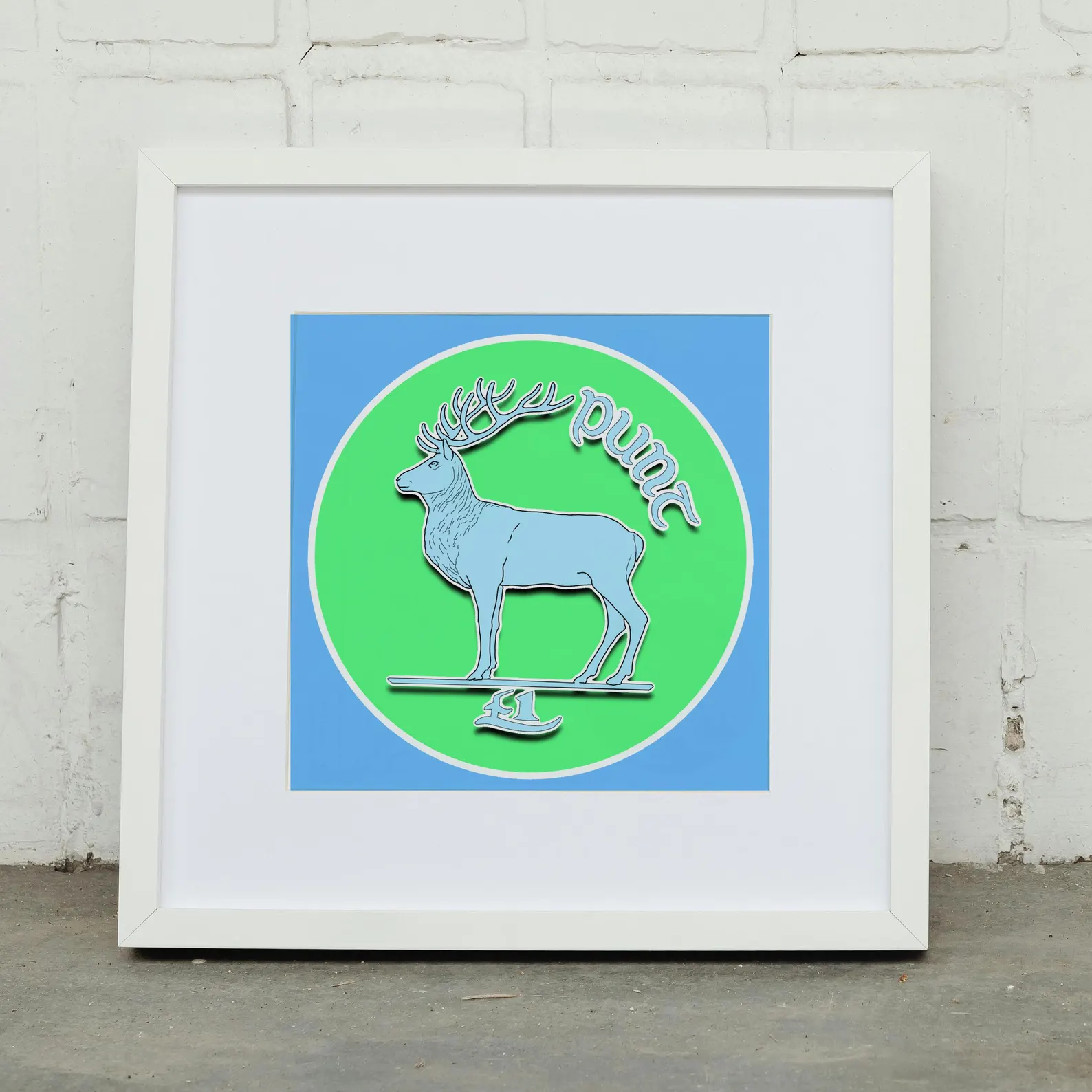 Irish red deer stag coin print vintage Celtic wildlife art by Tuathan
