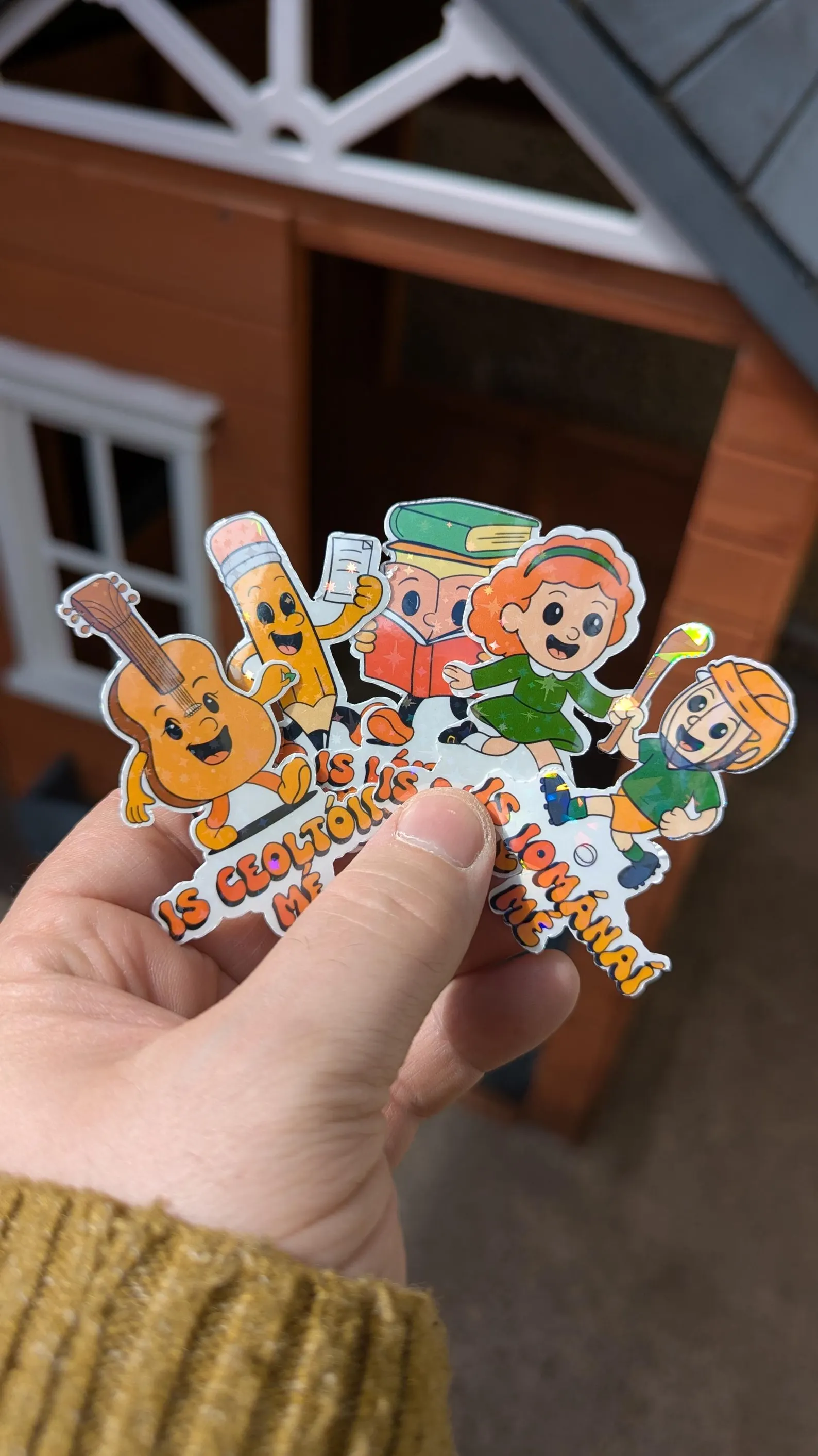 Waterproof vinyl Gaeilge pride sticker by Tuathan Belfast